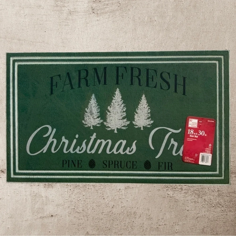 Home Accents Doormat Heavy Duty Farm Trees Indoor Outdoor Large 18 x 30 in
